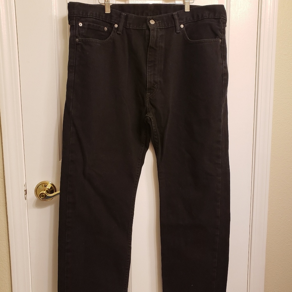 Levi's 505 Black Denim Mens Jeans Sz 40W 30L